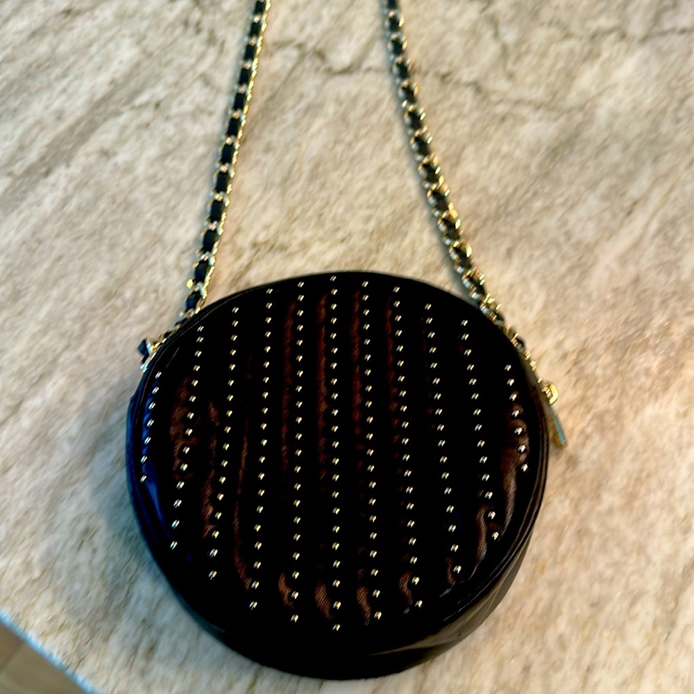 Henri Bendel Leather Purse - Black & Gold